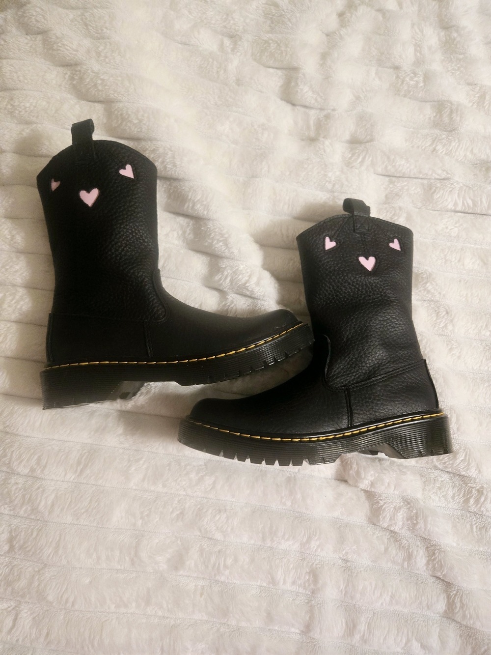 Dr. Martens Black Kids Heart Accent Boots